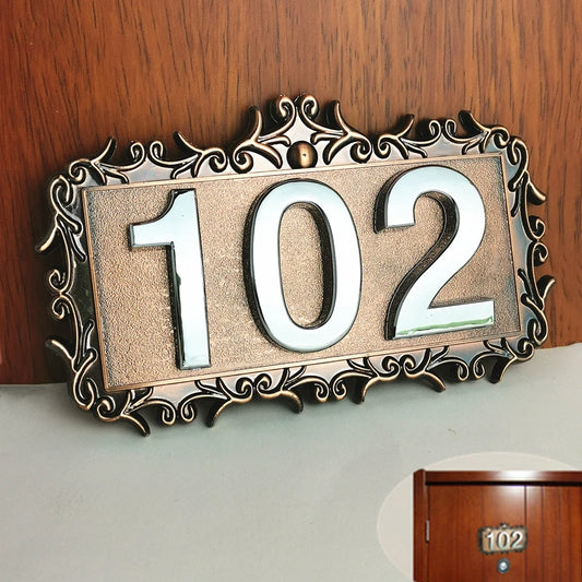 ABS Plastic Customized Door Plates For Home Gates Hotel Room Personalized House Number Stickers Door Number Sign
