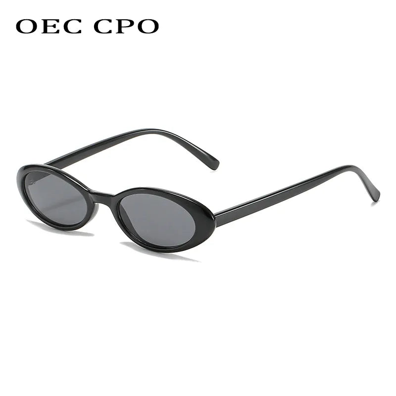 OEC CPO Sexy Small Oval Women's Sunglasses 2023 New Fashion Leopard Brown Hot Sun Glasses Female Retro Colorful Shade Eyeglass