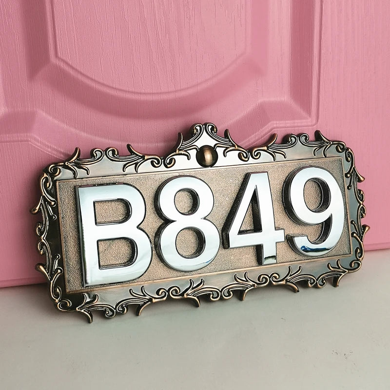 ABS Plastic Customized Door Plates For Home Gates Hotel Room Personalized House Number Stickers Door Number Sign