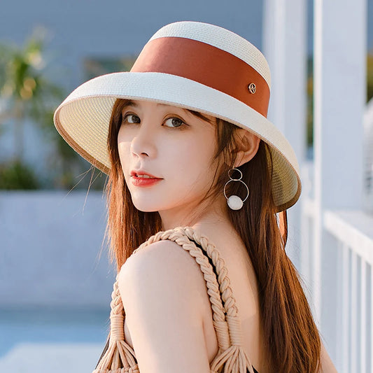 summer women's Hepburn hats sun protection hat sun hats summer straw hat sun visor Beach sun protection Bucket hats for women