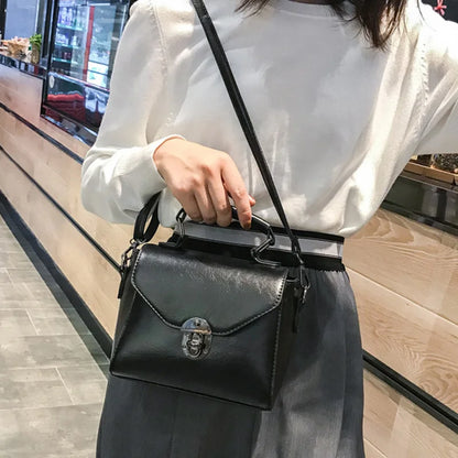 Winter New Lock Design Shoulder Bag PU Leather Crossbody Bag Brands Small Square Bag Lady Handbag Casual Messenger Bag Pouch sac