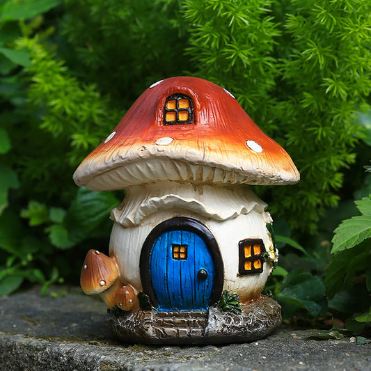 Resin Mushroom Decoration Lawn Garden Outdoor Decor Ornament for Pathway Patio Fairy House Statues Sculpture Gardener Gift