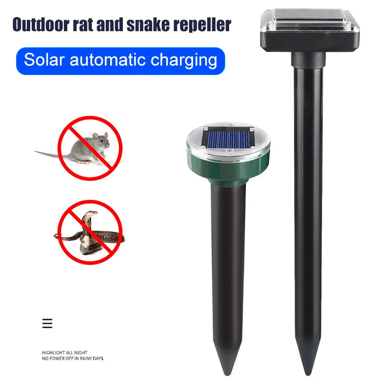 Waterproof Solar Powered Stakes For Yard Garden Mole Rodent Repeller Ultrasonic Rat Pest Repellent Deterrent For Garden Orchard