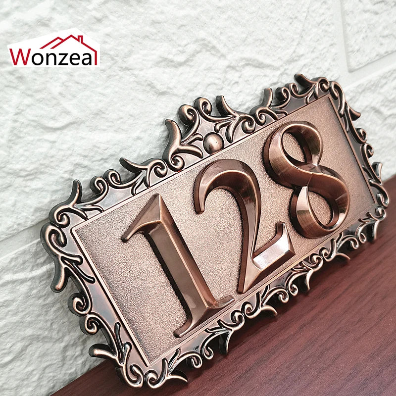 DIY Door Number ABS Plastic Customized Door Plates For Home Gates Hotel Room Personalized House Number Stickers Door Number Sign