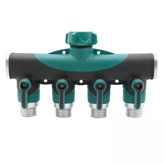 3/4" Agriculture Irrigation Splitters Metal One-to-four Valve Distributor Garden Water Connectors USA Standard Thread 1 Pc