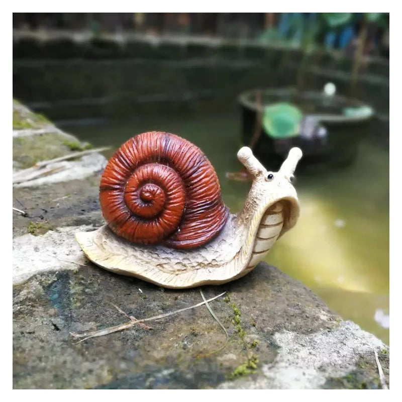 Cute Resin Snail Statue Outdoor Garden Store Bonsai Decorative Animal Sculpture For Home Office Desk Garden Decor Ornament