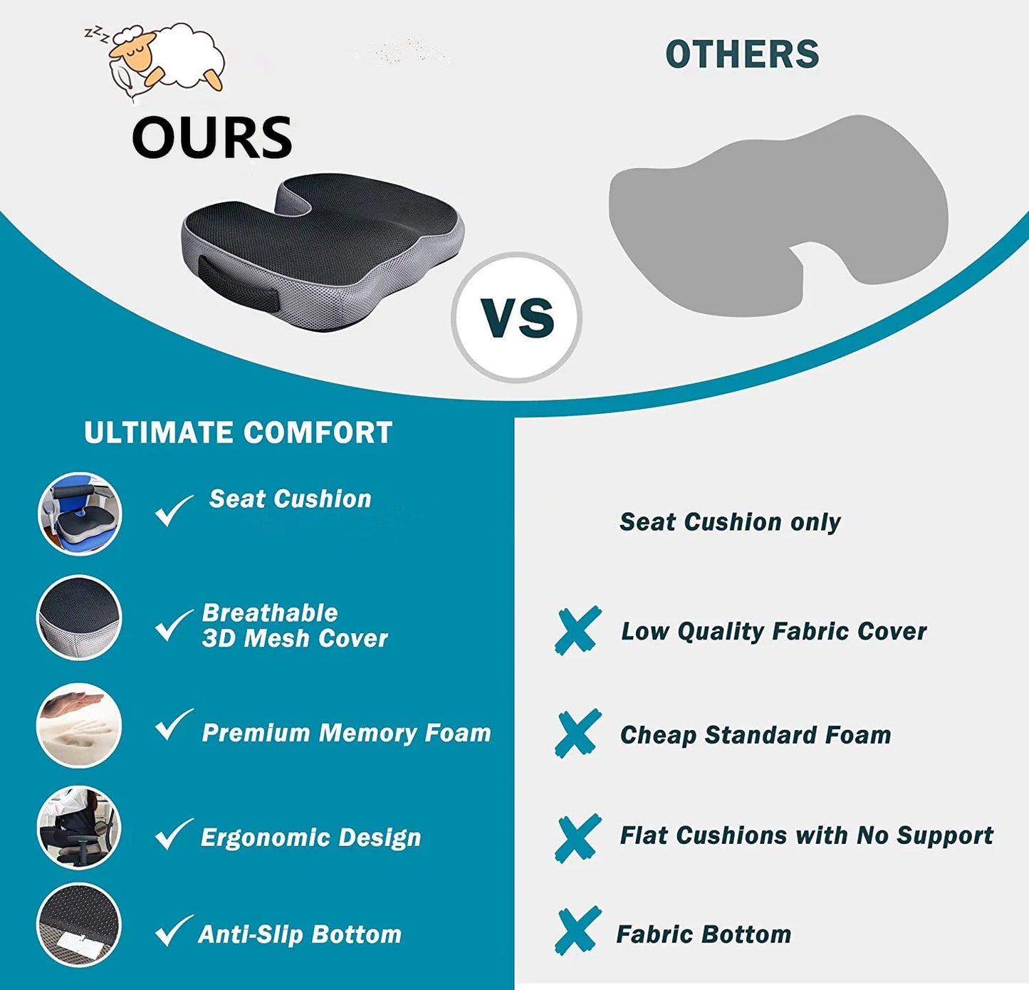 Pour le coccot sciatique dos soulagement de la douleur confort chaise chaise de seau de semestre