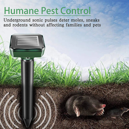 Waterproof Solar Powered Stakes For Yard Garden Mole Rodent Repeller Ultrasonic Rat Pest Repellent Deterrent For Garden Orchard