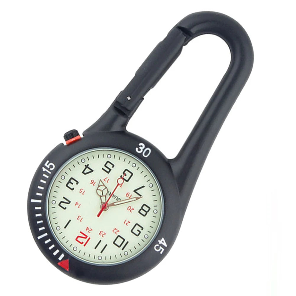 Clip on Carabiner Watch Clock for Hiking Mountaineering Outdoor Backpack Camping Tools Survival Multi Equipment