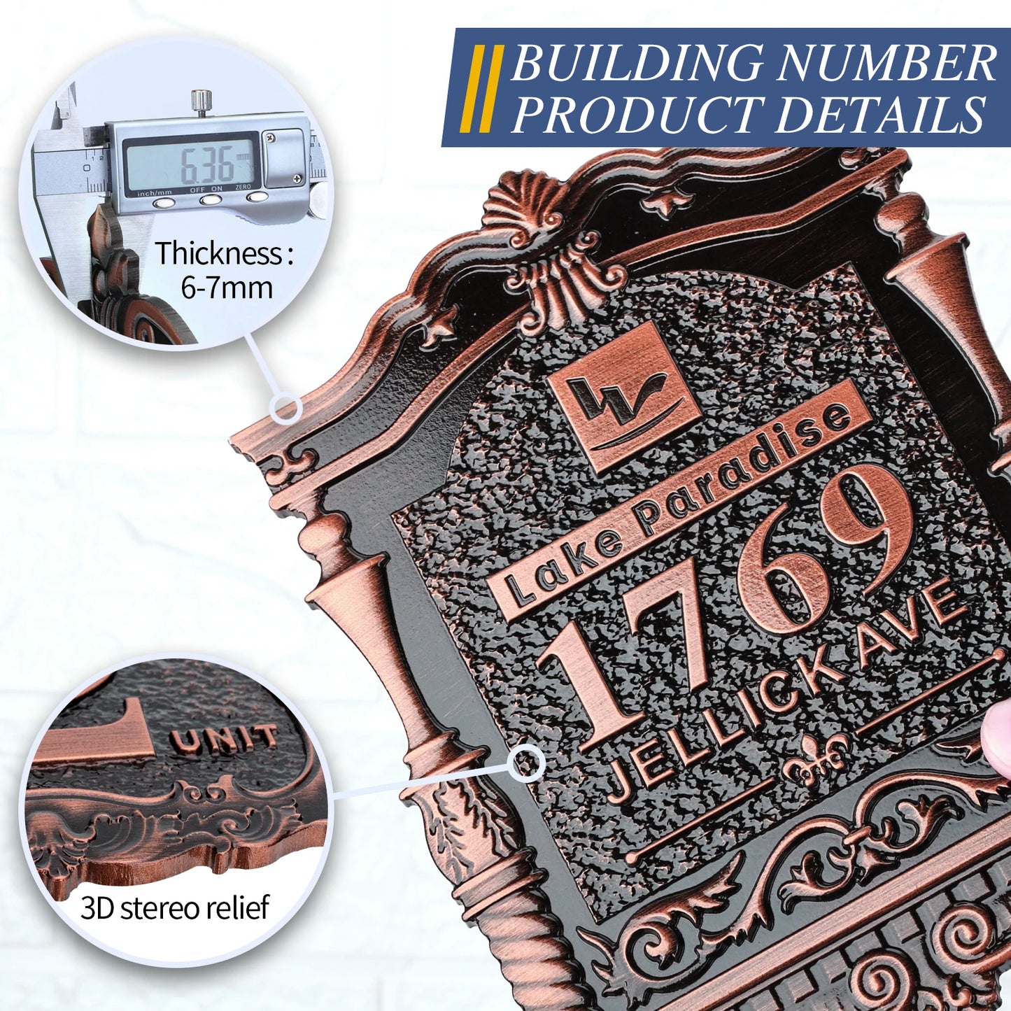 House Number Outdoor Vintage Address Plaque Custom Metal/Acrylic Signage Home Apartment Street Mailbox Door Sign Plates