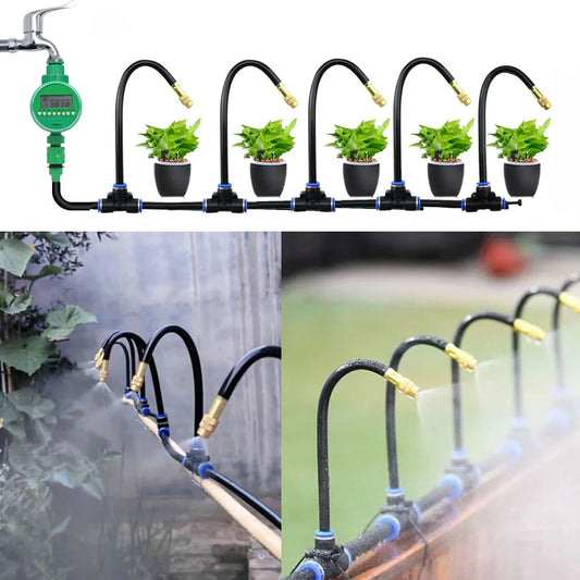 DIY Free Bending Universal Spray Kit For Greenhouse Garden Flowers Plant Watering Irrigation Patio Misting Cooling