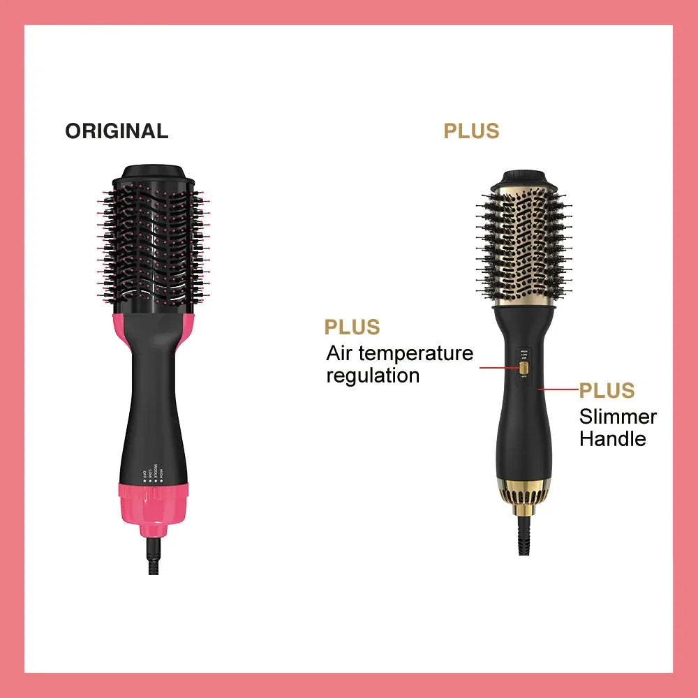 LISAPRO Elegant Black Gold Hair Blow Dryer Brush and Volumizer& One-Step Hot Air Brush 2.0 for Drying&Straightening,&Volumizing