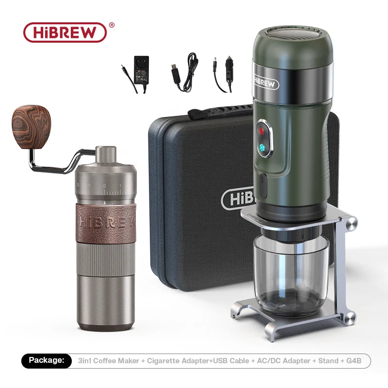 HiBREW Wireless Electric Portable Espresso Coffee Machine for Car & Home Camping Coffee Maker Fit Nespresso Dolce Capsule Powder