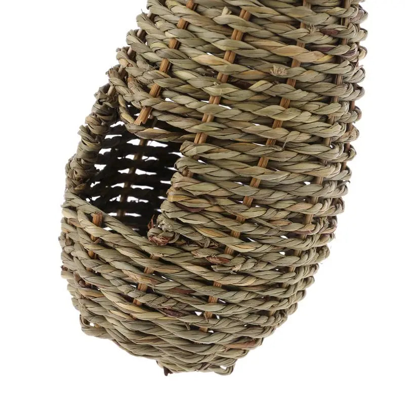 Hanging Bird House Natural Fiber Finch Bird Nest Hut Outdoor Cage Shelter Hideaway Bird Nest