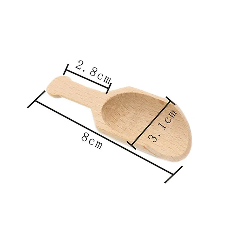 1*Small Flatware Wooden Salt Spoon Wood Condiments Spoon Handmade Honey Teaspoon Seasoning Sugar Coffee Tea Jam Mustard Ice Crea