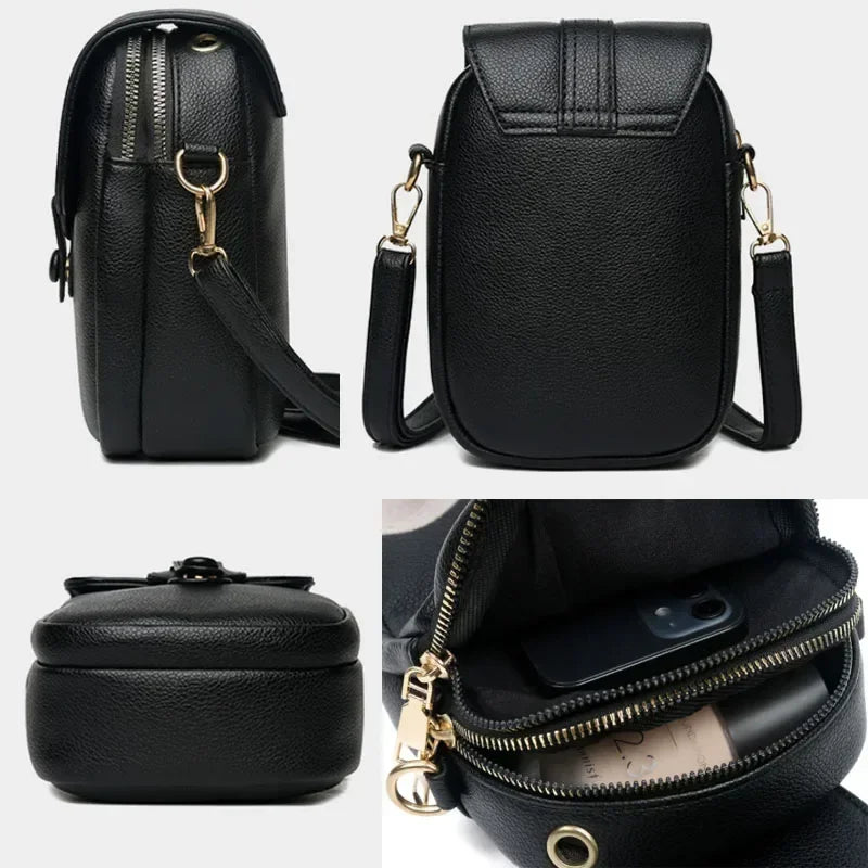 Vintage Fashion Small Shoulder Bags for Women Retro PU Leather Crossbody Phone Messenger Bag Handbag Pouch Purses and Handbags