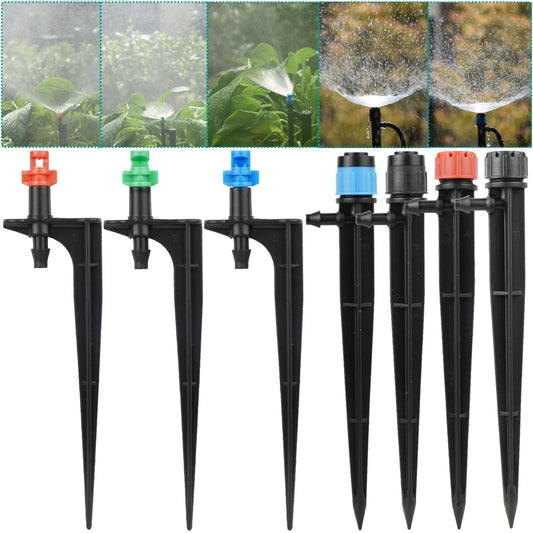 KESLA 15PCS Garden Watering Drip Irrigation Sprinkler Misting Nozzle on Stake Dripper Inserting ground fit 4/7mm Hose Greenhouse