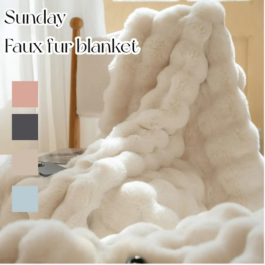 Faux Fur Plush Throw Blanket Warm Winter Double-sided Blankets for Bed Luxury Plaid Shaped Couch Cover for Sofa Pillow Case Gift