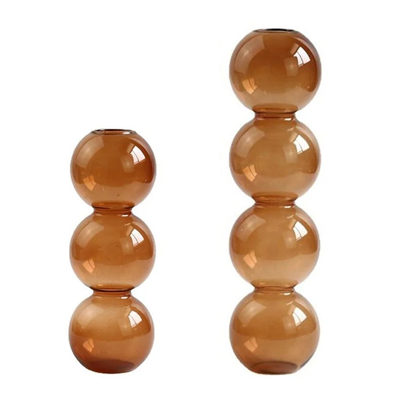 1pc Japanese Ornaments Nordic Living Room Simple Creative Spherical Small Flower Vases Stained Bubble Glass Vase Home Decoration