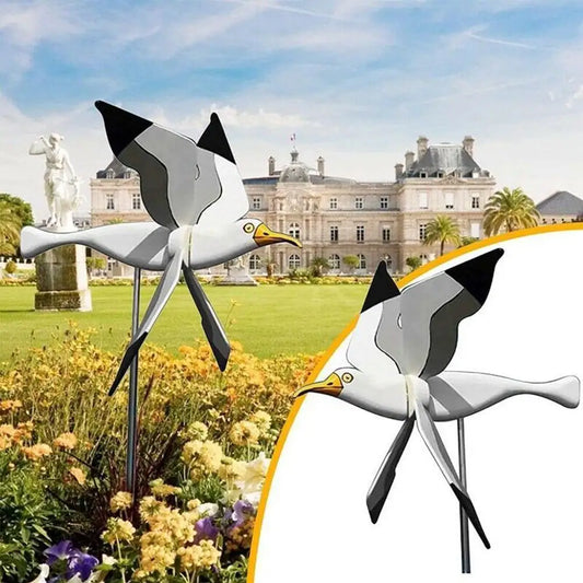 1pcs Seagull Windmill Ornaments Flying Bird Series Windmill Wind Grinders For Garden Decor Stakes Wind Spinners Garden Pati S0R1