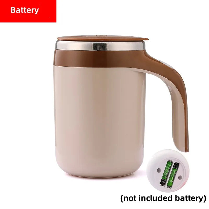 380ml Automatic Self Stirring Mug Coffee Milk Fruits Mixing Cup Electric Stainless Steel Lazy Rotating Mug Magnetic Stirring Cup