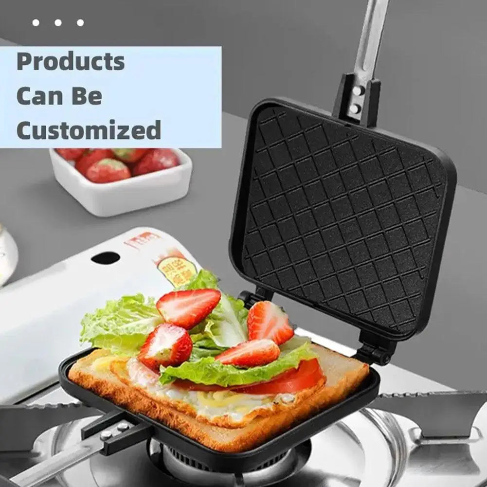 Breakfast Frying Pan Outdoor Detachable Baking Tray Non-Stick Foldable Sandwich Bread Fried Eggs Baking Plates Camping Supplies