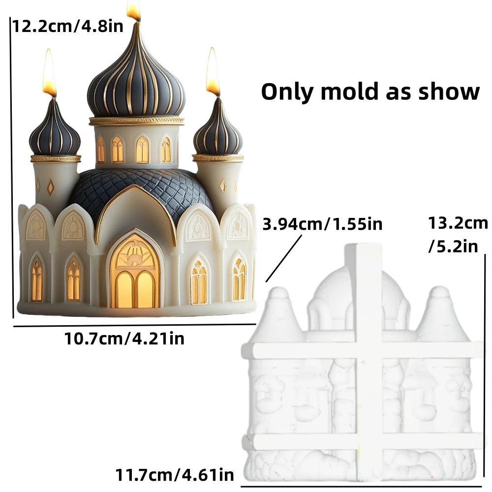 DIY Castle shaped Candle Silicone Mold House Candle Mould European style Villa Dome House Castle Resin Concrete Gypsum Molds