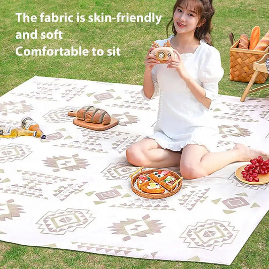 Outdoor Picnic Blankets Water Resistant Grease-Proof Camping Mat Portable Foldable Field Gear Beach Blankets Lawn pad for Travel