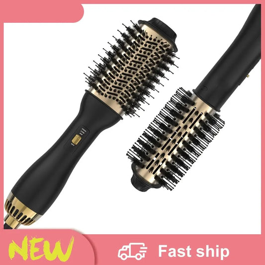 LISAPRO Elegant Black Gold Hair Blow Dryer Brush and Volumizer& One-Step Hot Air Brush 2.0 for Drying&Straightening,&Volumizing