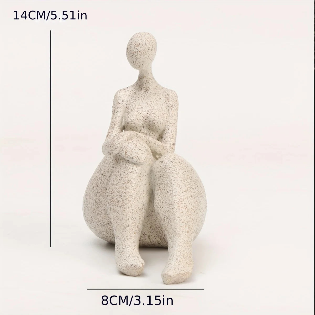 1pc, Sandstone Resin Chubby Woman Statue Handmade Sandstone Abstract Art Home Living Room Office Cabinet Tabletop Entryway Dec