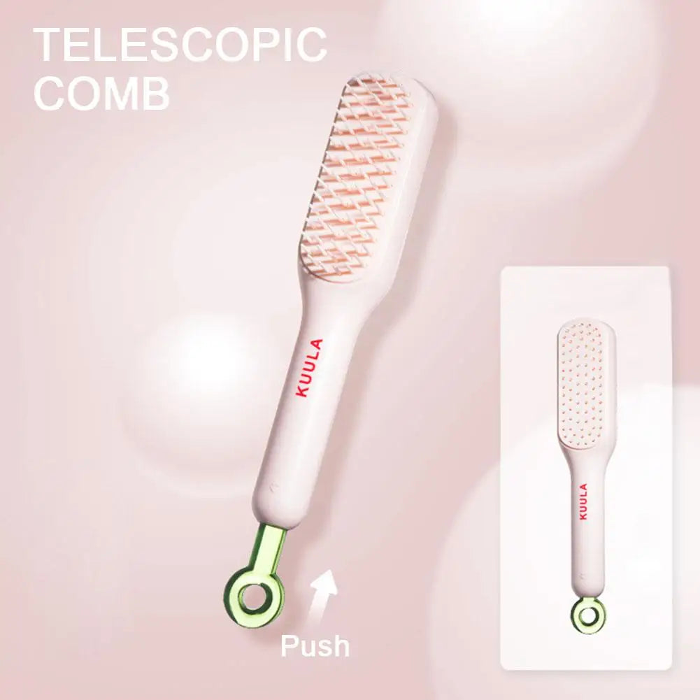 Magic Retractable Comb Self Cleaning Hair Brush Massage Anti-static Hair Smoothing Comb