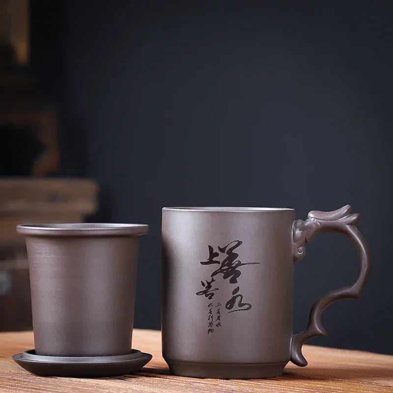 Chinese Yixing Purple Clay Teacups Raw Ore Handmade Master Cup Household Drinkware Chinese Teaware Supplies with Filter