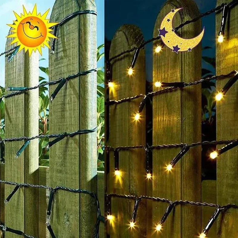 1Pack Solar String Light Fairy Garden Waterproof Outdoor Lamp 6V Garland For Christmas Xmas Holiday Party Home Decoration