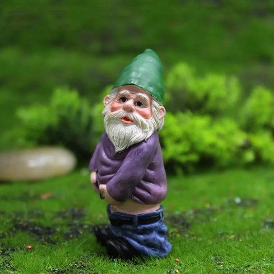 Miniature Garden Blue Red Dwarf Lying Drunk Gnome Statues Fairy Decor Ornaments Flower Pot Micro Landscape Outdoor Figurine