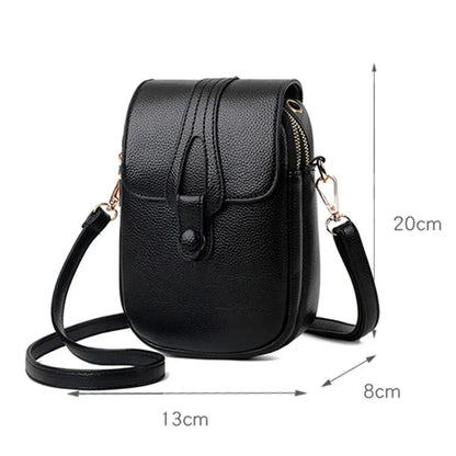 Simple Design PU Leather Crossbody Shoulder Bags for Women Spring Retro Branded Handbags and Purses Ladies Mobile Phone sac