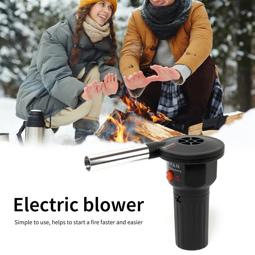 Barbecue Fire Bellows Handheld Hair Dryer Fire Tools Grill Accessories Aluminum Alloy Kitchen Tool for Picnic Camping Cooking