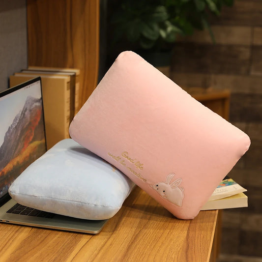 1pc Pillow Portable Mini Pillow PP Cotton Plush Coral Velvet 32x22x11cm Stuffed Cushion Adult Baby Sleeping Throw Pillow for Kid