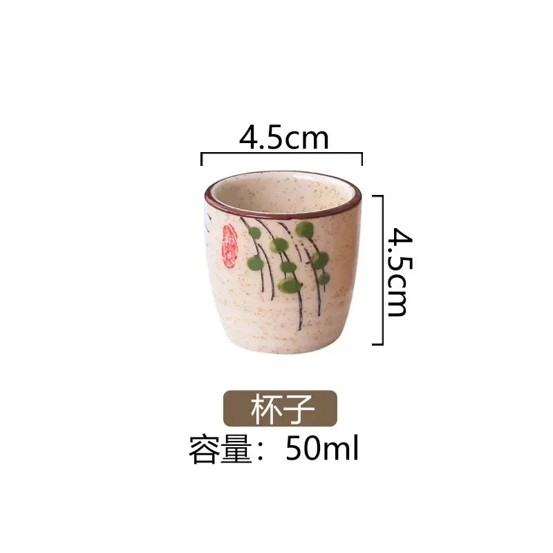 50ml Chinese Retro Ceramic Tea Cup Ceramic Mug Japanese Sake Cup Crockery Tea Cups Personal Single Cup Drinkware Cute Cup