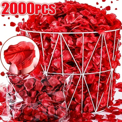 100-2000Pcs Artificial Fake Rose Petals Colorful Red White Gold Roses Petal Flowers for Romantic Wedding Party Favors Decoration