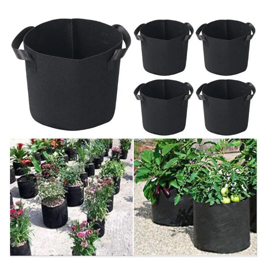 5Pcs 3/5/7 Gallon Grow Bags Felt Grow Bag Gardening Fabric Grow Pot Vegetable Growing Planter Garden Flower Planting Pots