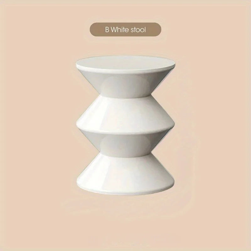 Plastic Coffee Table - Modern Side End Table for Living Room, Sofa, Hallway, Balcony - Durable Plastic Nightstand Foot stool