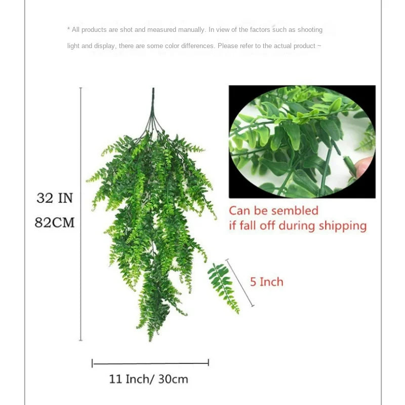 קיר מלאכותי תלוי חתונה ביתי קישוט צמח מלאכותי קיר פרסי תלוי גפנים תלויות קיסוסיות צמח ירוק דקורטיבי