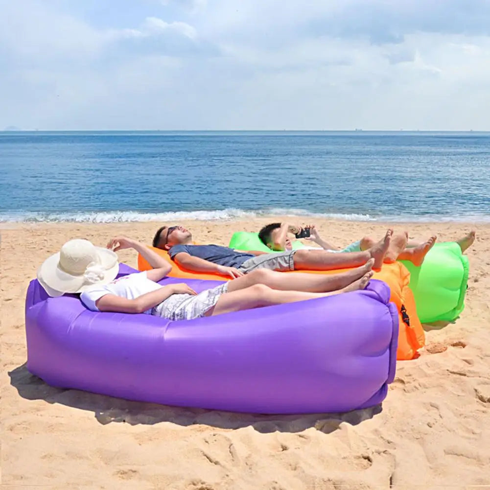 Inflatable Sofa Foldable Lounge Couch Sleeping Bed Portable Beach Sofa Lazy Bed Chair Camping Air Mattress Garden Furniture