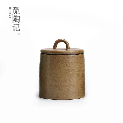 Stoneware Tea Tins Porcelain Sealed Jar Household Large and Small Size Japanese Style Tea Container Tea Box Tea Jar Tea Storage