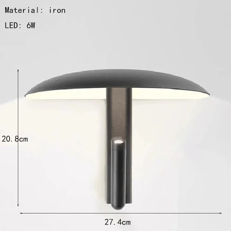 Spanish Designer Dining Room Aisle Corridor Minimalist Creative Mushroom Umbrella Shaped LED Rotating Wall Lamp Home Decor