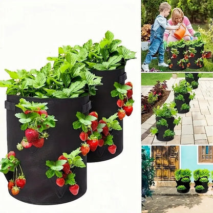 Spring Strawberry Growing Bag Vegetable Planting Bag Grow Pot Plant 5/7/10Gal Grow Bag Garden Terrace Multi-mouth Container Bags