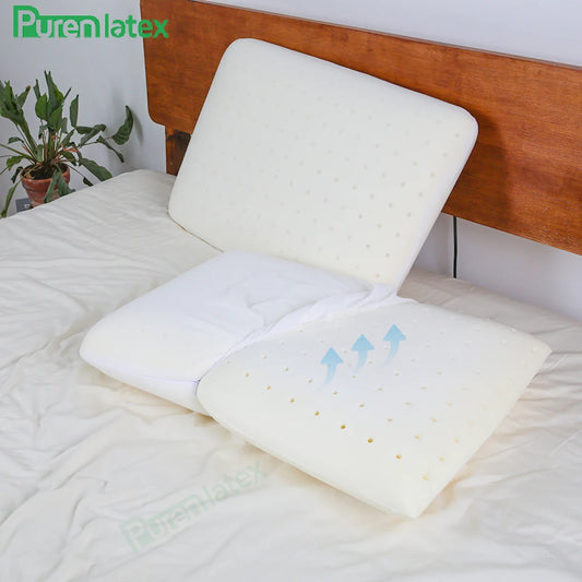 PurenLatex 60x40x10cm Orthopedic Cooling Pillow Memory Foam Pillow for Sleeping Back Sleeper & Side Sleeper Bedding Pillow