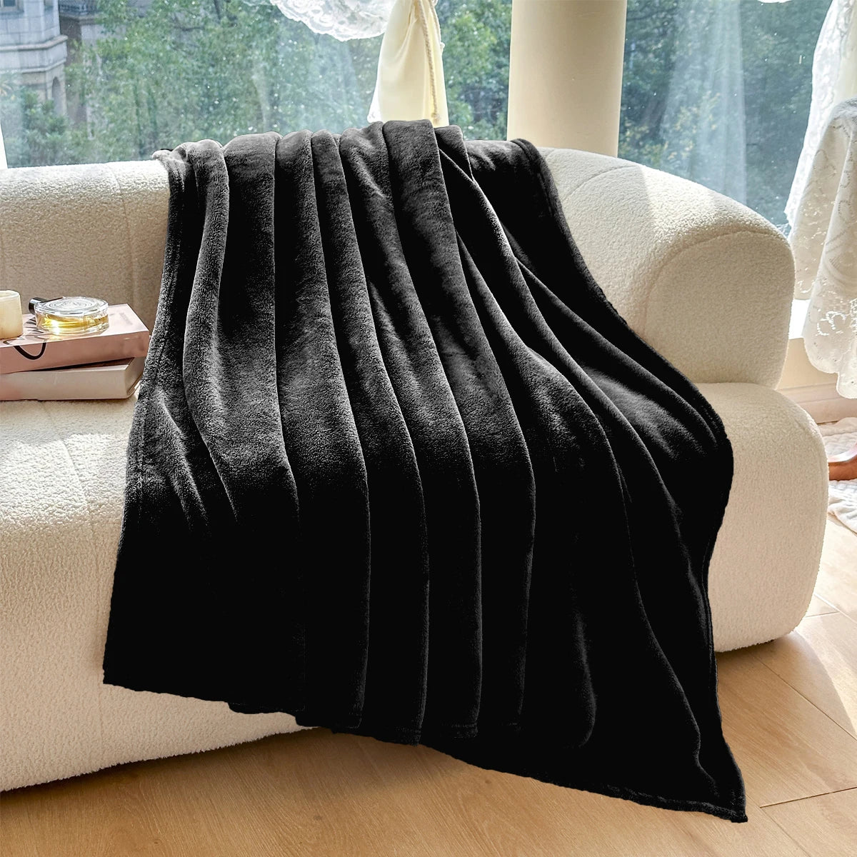 Wholesale Bundle of shops 8 Throw Blankets King Size Solid Black Blanket Super Soft