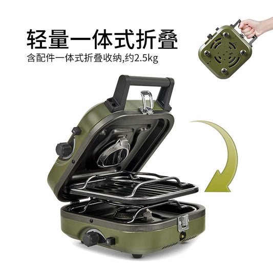 Naturehike Double Gas Stove 2300W Outdoor Camping Picnic Electronic Ignition Gas Stove Foldable 2.5kg Portable Cook Equipment