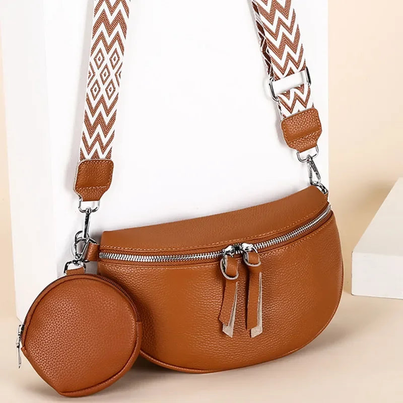 Luxury Genuine Leather Woman Chest Bag High Quality Cow Leather Women